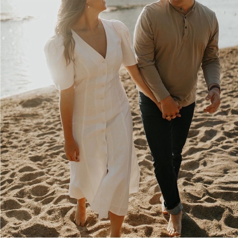 Reformation Newbury Linen Midi Dress